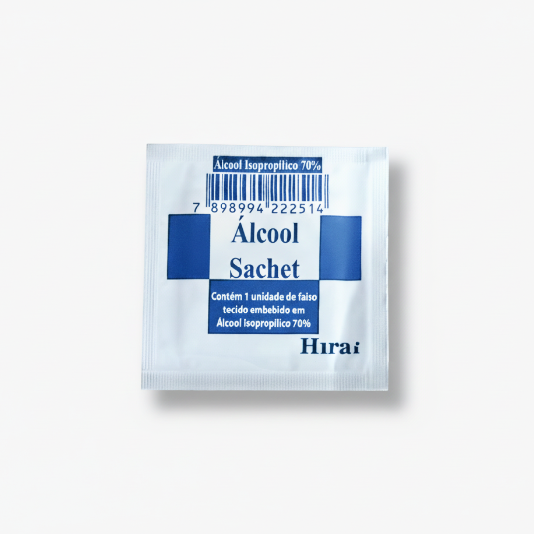 Lenço álcool 70% em sachê individual para fornecimento B2B