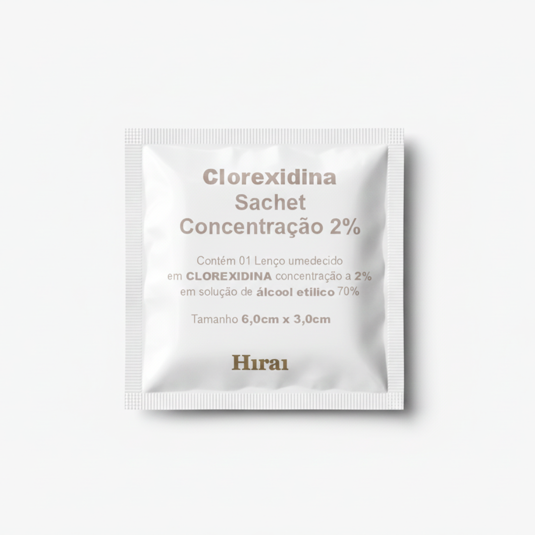 Lenço com clorexidina 2% em sachê individual para fornecimento B2B
